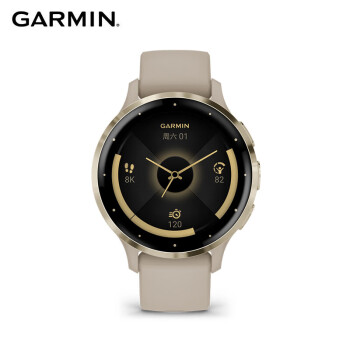 GARMIN佳明Venu3S（耀沙金）心率脉搏血氧跑步骑行游泳健身时尚智能运动腕表手表