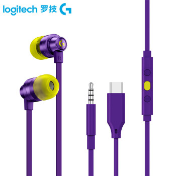 罗技（G）G333 入耳式游戏耳机麦克风 赛博朋克 英雄联盟KDA限定款 G333紫色 