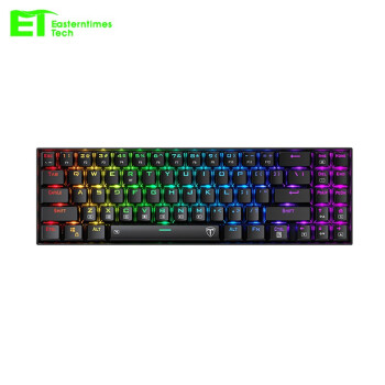 ET I-116机械键盘71键无线2.4G双模办公游戏迷你便携充电小键盘平板笔记本MAC电脑键盘RGB背光黑色青轴