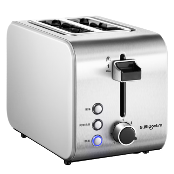 DonLim 多士炉 烤面包机 7档烘烤不锈钢吐司加热机 全自动家用吐司机 二槽多士炉 DL-8117 银色