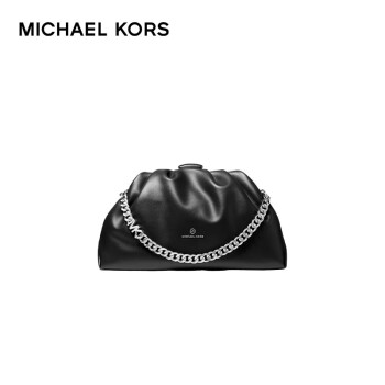 MICHAEL KORS礼物送女友MK女包NOLA链条手拿腋下单肩云朵包 超大号 黑色