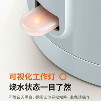 九阳（Joyoung）家用电热水壶304不锈钢自动断电双层保温小开水煲煮水壶 浅蓝色1.5L容量 K15FD-W6121
