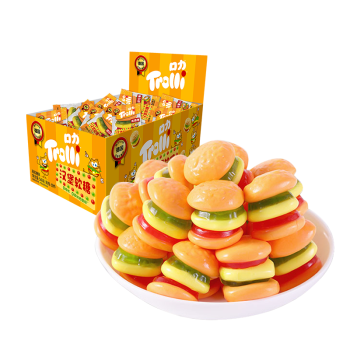 Trolli德国口力 糖果汉堡橡皮糖儿童节零食软糖果qq糖0脂肪糖 540g 盒装