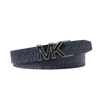 迈克.科尔斯（MICHAEL KORS）礼物MK男士腰带BELT双面标志扣老花腰带 34MM 海军蓝色