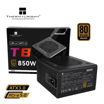 Thermalright(利民) 额定850W TR-TB850S 铜牌认证 日系大电容 14CM小机身原生PCIE5.0 ATX电源 80PLUS铜牌认证