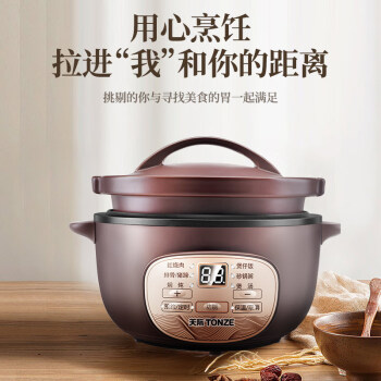 天际（TONZE）电砂锅陶瓷煲仔饭黄焖鸡干锅煲迷你电炖锅 DGD12-12GD
