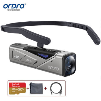 欧达EP7头戴式摄像机云台防抖运动相机4K高清数码DV光学防抖小视频拍摄 户外骑行 EP7标配+128G极速卡