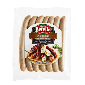德国图林根香肠 beretta罗勒叶香肠300gbasil sausage 德国风味早餐肠