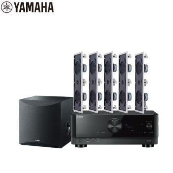 雅马哈（Yamaha）NS-IW760系列 音响 音箱 5.1声道吸顶式家庭影院 背景音乐蓝牙音响（7件套）RX-V4A功放