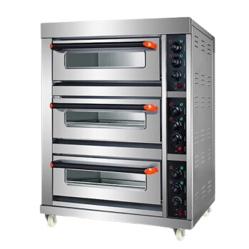 苏勒 电烤箱商用二层四盘大容量大型二盘蛋糕店面包烘焙专用燃气炉 旋钮款三层三盘