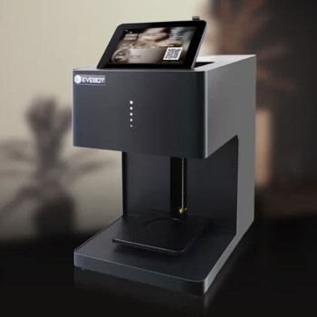 亿瓦3D咖啡拉花机打印机食品蛋糕点心奶泡奶盖个性化定制图案照片奶茶全自动人像咖啡机EBPRO黑色