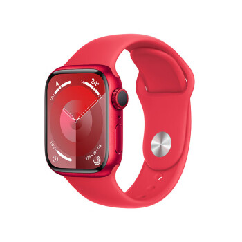 Apple Watch Series 9 GPS款41毫米红色铝金属表壳红色运动型表带M/L智能手表MRXH3CH/A【企业专享】