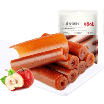 百草味 山楂卷228g/袋 山楂童年零食休闲食品 果干果脯蜜饯烘焙