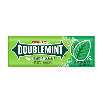 绿箭(DOUBLEMINT)无糖薄荷糖留兰香薄荷味约35粒/瓶 口气清新糖果零食