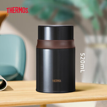 膳魔师（THERMOS） 焖烧杯 316高真空不锈钢520ml焖烧罐保温饭盒 TCLD-520S BW咖色