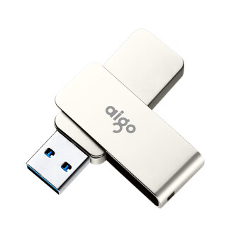 爱国者（aigo）128GB USB3.2 U盘 U330金属旋转系列 银色 快速传输