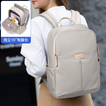 POLO双肩包女士背包女书包大学生大容量旅行女包15.6英寸笔记本电脑包
