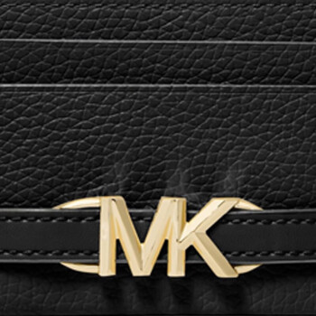 MICHAEL KORS礼物送女友MK女包REED系列 Logo 饰卡包 大号 黑色
