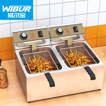 威尔宝WIBUR 电炸炉油炸锅商用大型炸鸡店鸡排机器油条机炸薯条炸串电炸锅 W-G-EF-172A（34升双缸）