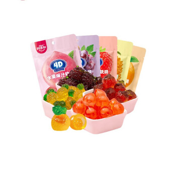 阿麦斯 4D水蜜桃爆汁软糖 儿童休闲零食橡皮糖果 分享装65g/袋*3袋