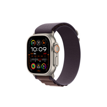 Apple/苹果 Watch Ultra2 智能手表GPS+蜂窝款49毫米钛金属表壳靛蓝色高山回环式表带大号MRFG3CH/A