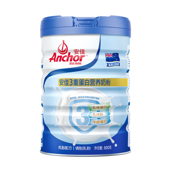 安佳（Anchor）3重蛋白低脂成人学生奶粉800g罐装新西兰进口草饲奶源 含乳铁蛋白