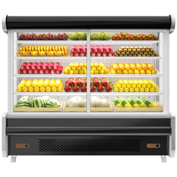 喜莱盛风幕柜展示柜冷藏保鲜柜冷藏展示柜商用水果保鲜柜 立式分体喷雾超市水果蔬菜保鲜柜XLS-FMG-1500