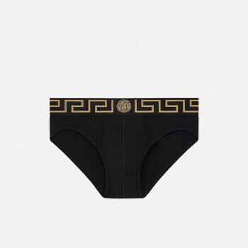 范思哲（VERSACE）23春夏男装内裤三角裤黑色+金色回纹【单件】4