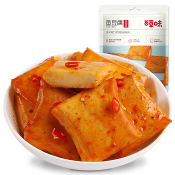 百草味 鱼豆腐豆干小零食香辣儿时即食豆腐干休闲零食185g/包 5包起售