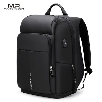 马可·莱登大容量背包男士双肩包15.6英寸电脑包商务旅行包书包MR7080炫酷黑