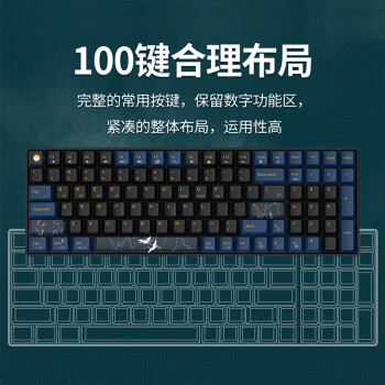 新贵（Newmen）GM1000 无线机械键盘 三模热插拔键盘 办公/游戏键盘 RGB背光 PBT键帽 鹤舞月明-凯华BOX白轴