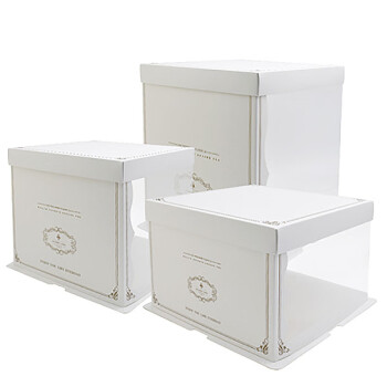 畅宝森 生日蛋糕盒 6寸双层(5套）金边方形烘焙包装 2件起购多款可选JR1