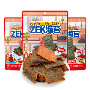 Zek每日肉脯海苔辣味 即食 儿童休闲食品 年货零食   25g*3袋