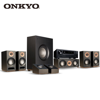 ONKYO安桥TX-NR5100功放机+尊宝S803家庭影院5.1.2声道全景声音响套装 家用客厅中置音箱环绕低音炮黑色