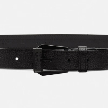 范思哲Versace Jeans Couture男士印花拼接针扣腰带皮带 黑色 95礼物