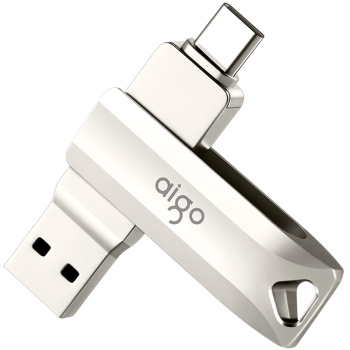 爱国者（aigo）256GB Type-C USB3.2 手机U盘 U351高速读写款 银色 双接口手机电脑用 读速高达150MB/S