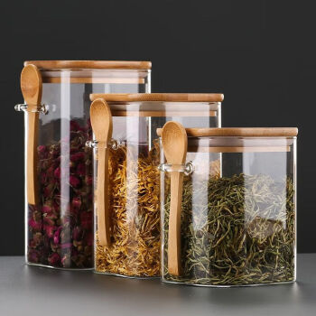浅钰茶叶罐密封罐茶仓茶缸便携大容量玻璃罐储茶罐大号茶叶盒空盒