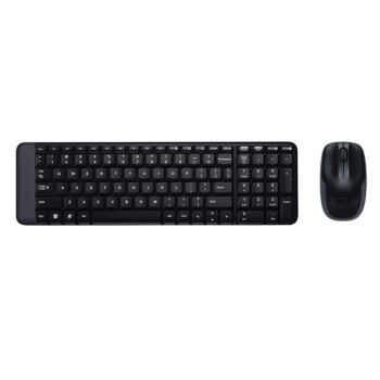 罗技（Logitech）黑色无线键鼠套装 无线鼠标无线键盘套装 安静键入MK220