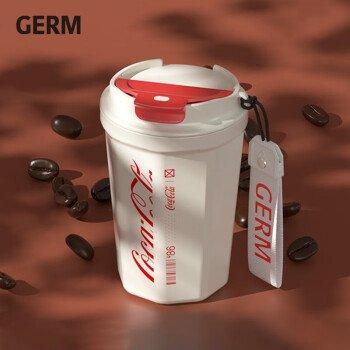 格沵（germ）咖啡杯 可口可乐联名 便携美式随行杯 车载保温杯 390ML 白色
