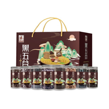 塞翁福 黑五谷杂粮组合2400g/盒 黑燕麦片黑糯米黑小麦仁