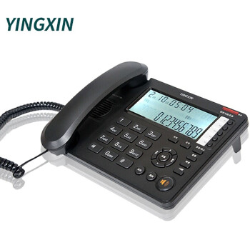 YINGXIN盈信 录音电话机 办公家用固定座机 呼叫软件海量存储电话座机 268黑色