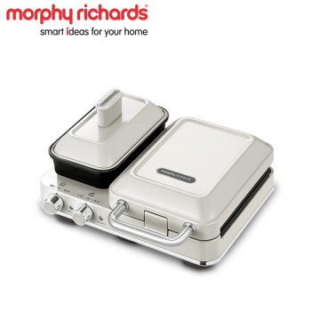 摩飞电器（Morphyrichards）轻食烹饪机家用早餐机 三明治机 电饼铛华夫饼机MR9086 椰奶白