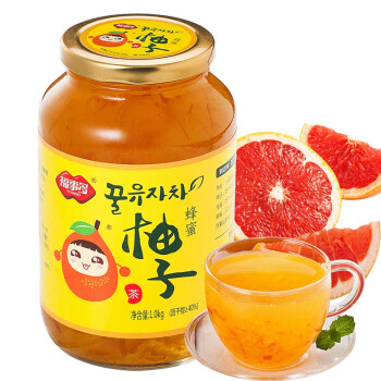 福事多 蜂蜜柚子茶1kg大瓶装 韩国风味冲饮果汁茶饮品搭配早餐年货送礼礼品