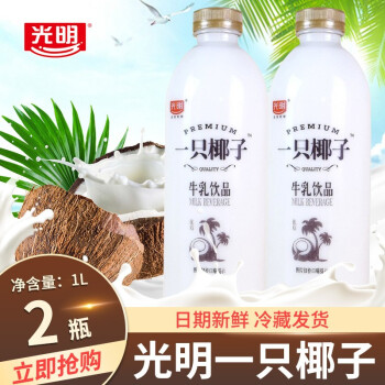 光明一只椰子1l牛乳饮品椰子椰汁儿童营养学生早餐奶 椰子1000ml*2瓶