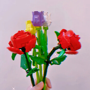 乐高lego花束积木永生花玫瑰花卉盆栽家居插花摆件拼装积木模型玩具2