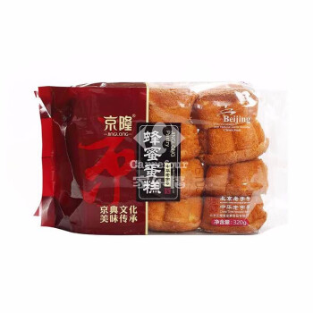京隆 传统老式北京特色休闲糕点心好吃的零食 蜂蜜蛋糕320g*2包