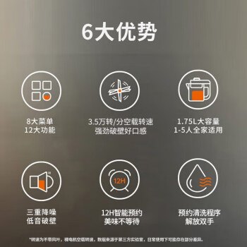 九阳(Joyoung)家用破壁机可预约自动加热料理机果汁机磨粉机 L18-Y915S 【企业采购】