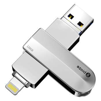 毕亚兹（BIAZE）256GB Lightning USB3.0苹果U盘U4-银 读速90MB/s iPhone/iPad双接口存储手机电脑两用