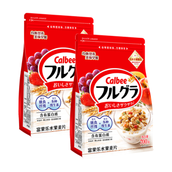 卡乐比早餐水果燕麦片 原味700克*2袋 日本进口食品 方便代餐 即食零食