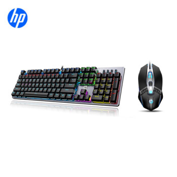 惠普（HP）GK100F键鼠套装 机械键盘青轴+M270鼠标 104键 有线电竞游戏笔记本电脑台式机 商用办公